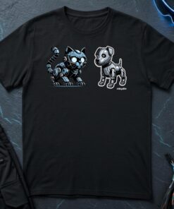 Cat & Dog Robots T-Shirt