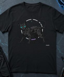 Black Cat Robot T-Shirt